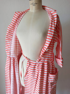 1940s 1950s - Sublime Striped Cotton Dress - W29 (74cm)