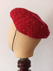 1950s - Gorgeous Red Raffia Hat