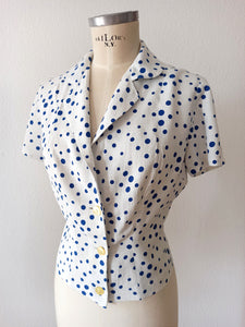 1950s - Exquisite Textured Rayon Dotted Set - W29 (74cm)