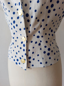 1950s - Exquisite Textured Rayon Dotted Set - W29 (74cm)