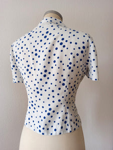 1950s - Exquisite Textured Rayon Dotted Set - W29 (74cm)