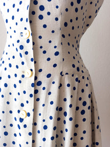 1950s - Exquisite Textured Rayon Dotted Set - W29 (74cm)