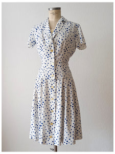 1950s - Exquisite Textured Rayon Dotted Set - W29 (74cm)
