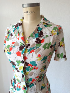 1940s - Marvelous Colors Rayon Dress - W27 (68cm)