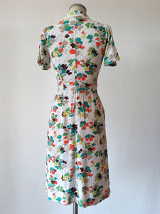 1940s - Marvelous Colors Rayon Dress - W27 (68cm)