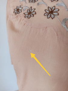 1930s 1940s - Precious Sand Embroidered Blouse - W29 (74cm)