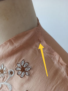 1930s 1940s - Precious Sand Embroidered Blouse - W29 (74cm)
