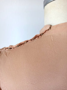 1930s 1940s - Precious Sand Embroidered Blouse - W29 (74cm)