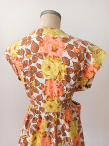 1940s 1950s - Gorgeous Roseprint Cotton Dress - W30 (76cm)