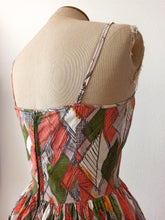 Cargar imagen en el visor de la galería, 1950s 1960s - Gorgeous Spaghetti Straps Cotton Dress - W26 (66cm)
