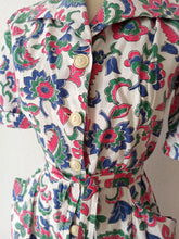Load image into Gallery viewer, 1940s - JOSSELYNE, Paris - Stunning Cotton Dress - W31 (80cm)

