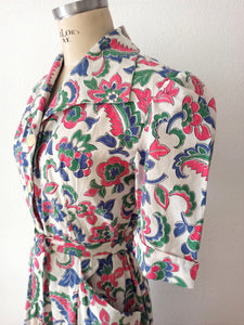 1940s - JOSSELYNE, Paris - Stunning Cotton Dress - W31 (80cm)