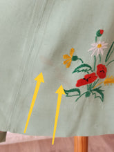 Cargar imagen en el visor de la galería, 1940s - Delightful Apple Green Embroidery Bolero Dress - W24.5 (62cm)
