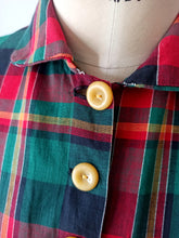 Load image into Gallery viewer, 1950s - Gorgeous Tartan Cotton Dress - W33 (84cm)
