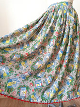 Laden Sie das Bild in den Galerie-Viewer, 1940s - Adorable Novelty Print Rayon Skirt - W33 (88cm)
