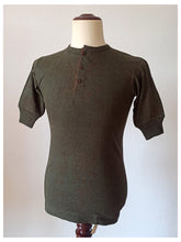 Load image into Gallery viewer, 1930s 1940s - BASSOLS - Deadstock Khaki Green Henley Cotton Shirt - One Size
