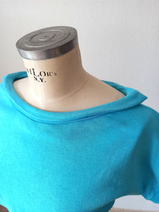 1950s - SUBLYM - Deadstock Blue Cotton Top - Sz 4