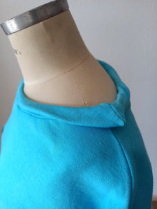 1950s - SUBLYM - Deadstock Blue Cotton Top - Sz 4