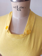 Carica l&#39;immagine nel visualizzatore di Gallery, 1950s - SUBLYM - Deadstock Yellow Cotton Top - Sz 2
