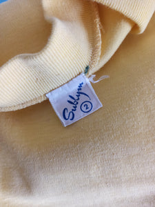 1950s - SUBLYM - Deadstock Yellow Cotton Top - Sz 2