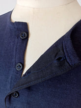 Load image into Gallery viewer, 1930s 1940s - CASTAÑER - Deadstock Navy Henley Cotton Shirt - One Size
