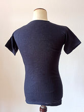 Load image into Gallery viewer, 1930s 1940s - CASTAÑER - Deadstock Navy Henley Cotton Shirt - One Size

