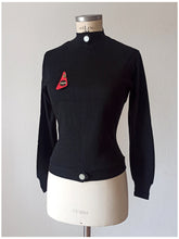 Laden Sie das Bild in den Galerie-Viewer, 1960s - DEADSTOCK - SUBLYM, Spain - Back Zipper Black Top - Sz 4
