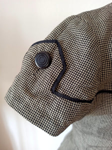 1950s - Exquisite Houndstooth Soft Wool Dress - W24.5 (62cm)