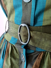 Load image into Gallery viewer, 1950s - UNWORN - Spectacular Autumn Colors Cotton Dress - W28.5 (72cm)
