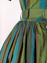 Load image into Gallery viewer, 1950s - UNWORN - Spectacular Autumn Colors Cotton Dress - W28.5 (72cm)
