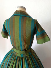 Load image into Gallery viewer, 1950s - UNWORN - Spectacular Autumn Colors Cotton Dress - W28.5 (72cm)
