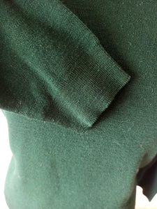 1960s - DEADSTOCK - VICENTE, Spain - Forest Green Knit Sweater - Sz 3