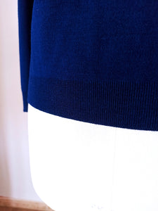 1960s - DEADSTOCK - VICENTE, Spain - Navy Knit Sweater - Sz 4