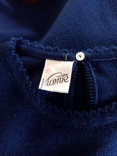 Cargar imagen en el visor de la galería, 1960s - DEADSTOCK - VICENTE, Spain - Navy Knit Sweater - Sz 4
