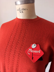 1960s - DEADSTOCK - MACAP, Spain - Brick Knit Sweater - Sz 3
