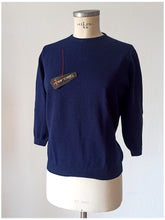Cargar imagen en el visor de la galería, 1960s - DEADSTOCK - MAROSC, Spain - Navy Knit Cardigan - Sz 3
