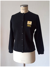 Cargar imagen en el visor de la galería, 1960s - DEADSTOCK - COFASA, Spain - Black Knit Cardigan - Sz 4
