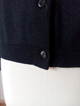 Cargar imagen en el visor de la galería, 1960s - DEADSTOCK - COFASA, Spain - Black Knit Cardigan - Sz 4
