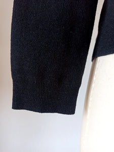1960s - DEADSTOCK - COFASA, Spain - Black Knit Cardigan - Sz 4