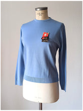Cargar imagen en el visor de la galería, 1960s - DEADSTOCK - VICENTE, Spain - Blue Knit Sweater - Sz 4
