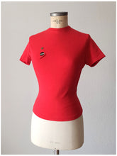 Laden Sie das Bild in den Galerie-Viewer, 1960s - DEADSTOCK - SUBLYM, Spain - Red Zipper Black Top - Sz 2
