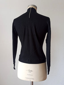 1960s - DEADSTOCK - SUBLYM, Spain - Back Zipper Black Top - Sz 4