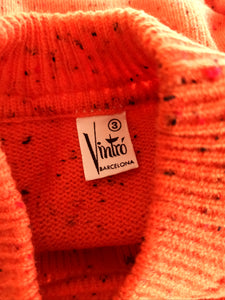 1960s - DEADSTOCK - VINTRÓ, Barcelona - Flecked Orange Knit Top - Sz 3