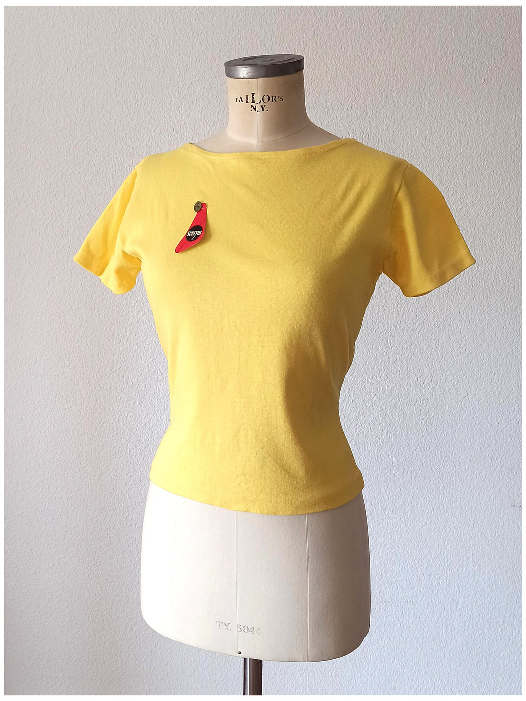 1960s - DEADSTOCK - SUBLYM, Spain - Yellow Cotton Top - Sz 3