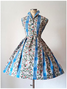 1950s - Fabulous Right Before Bloming Roseprint Dress - W27 (68cm)