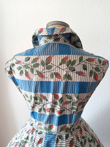 1950s - Fabulous Right Before Bloming Roseprint Dress - W27 (68cm)