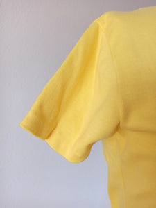 1960s - DEADSTOCK - SUBLYM, Spain - Yellow Cotton Top - Sz 3