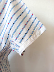1940s 1950s - Adorable Striped Cotton Dress - W26 (66cm)