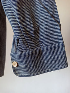 1930s 1940s - A. BATALLA, Barcelona - Deadstock Blue Striped Cotton Shirt -