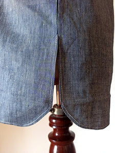 1930s 1940s - A. BATALLA, Barcelona - Deadstock Blue Striped Cotton Shirt -